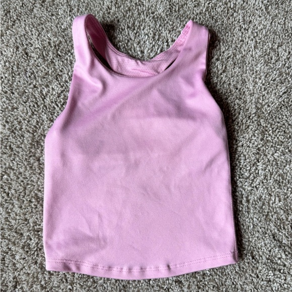 Girls Light Pink Athletic Tank Top racerback built in bra size XS 4/5 - Picture 3 of 7